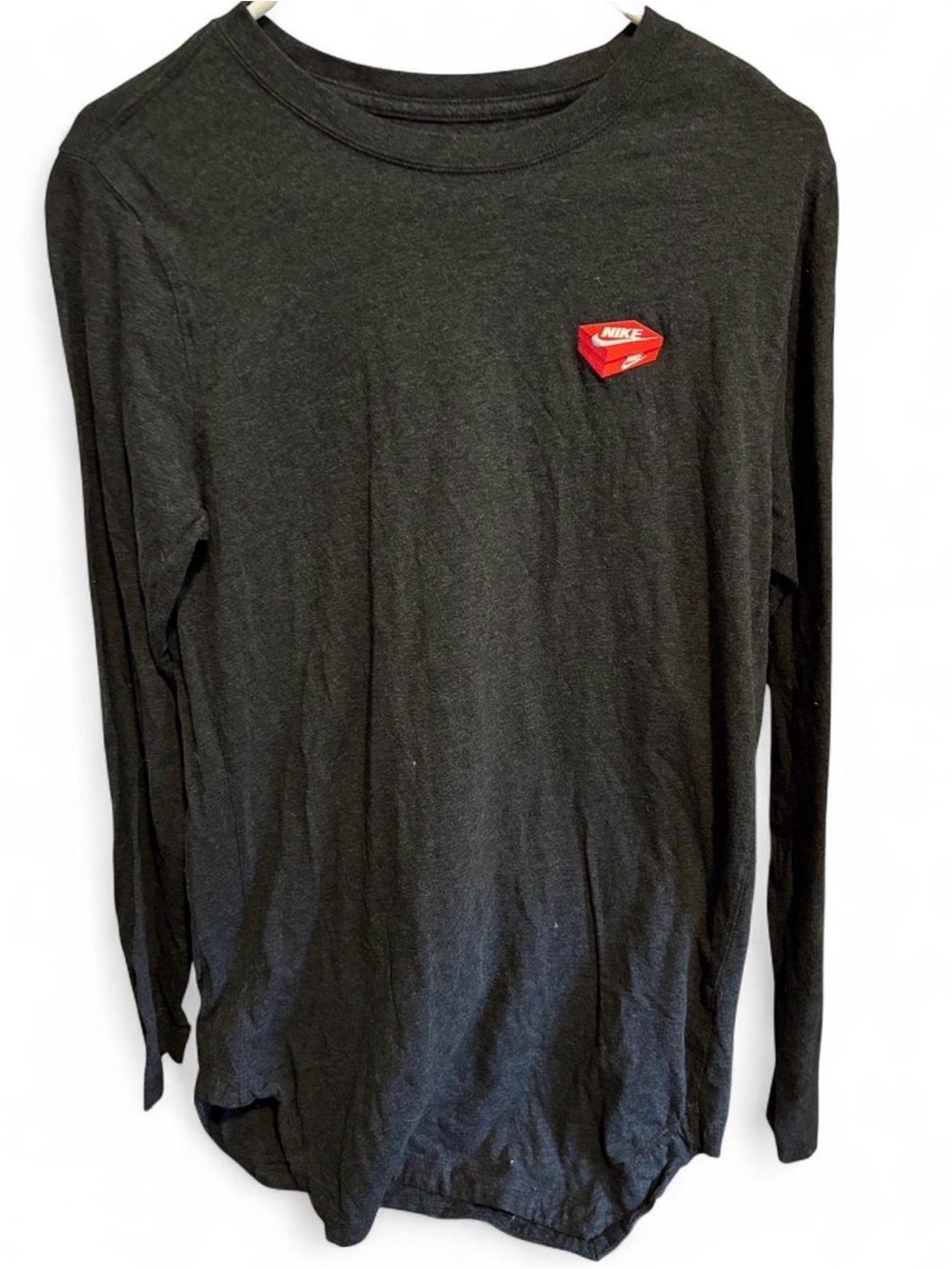 Nike Black Long Sleeve Crew with Red Chest Patch